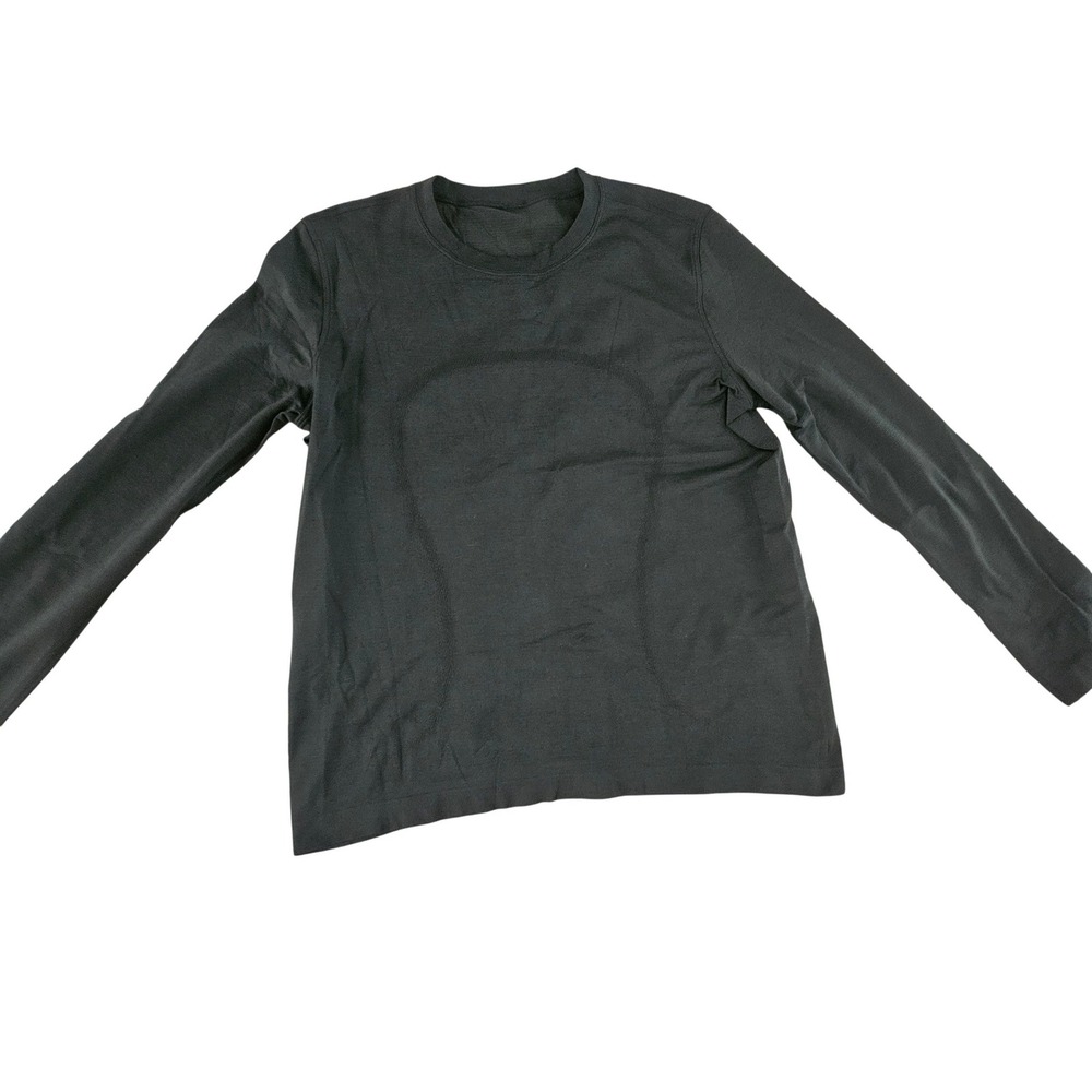 Lululemon Swiftly Tech Long Sleeve Shirt Womens 10 Green Charcoal Seamless Top